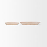 Athena Brown Extra Large Light-Wash Reclaimed Wood Trays (Set of 2) - Ornate Home