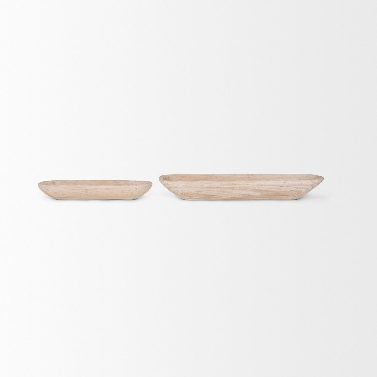 Athena Brown Extra Large Light-Wash Reclaimed Wood Trays (Set of 2) - Ornate Home