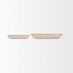 Athena Brown Extra Large Light-Wash Reclaimed Wood Trays (Set of 2) - Ornate Home