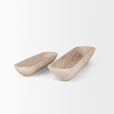 Athena Brown Extra Large Light-Wash Reclaimed Wood Trays (Set of 2) - Ornate Home