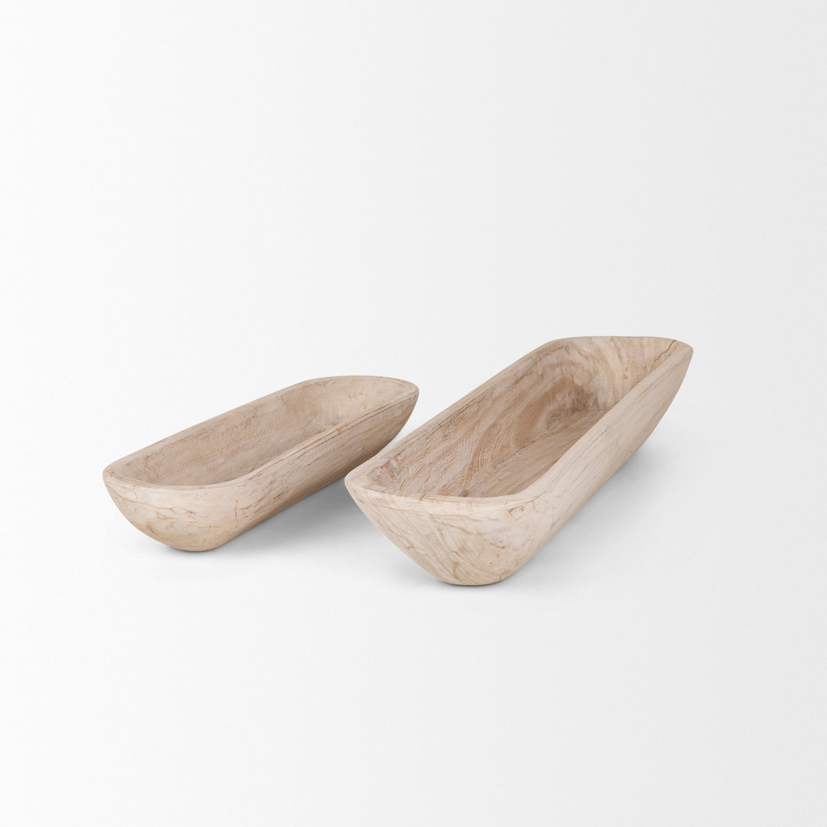 Athena Brown Extra Large Light-Wash Reclaimed Wood Trays (Set of 2) - Ornate Home