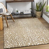 Athena Brown Giraffe Print Wool Rug - Ornate Home