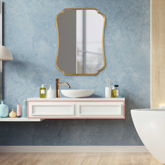 Athena Brushed Brass Mirror - Ornate Home