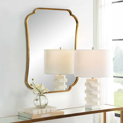 Athena Brushed Brass Mirror - Ornate Home