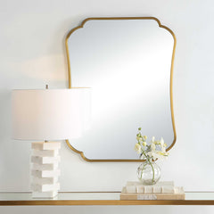 Athena Brushed Brass Mirror - Ornate Home