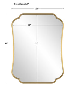 Athena Brushed Brass Mirror - Ornate Home