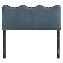 Athena Cadet Blue Stain-Resistant Performance Velvet Full Size Headboard - Ornate Home