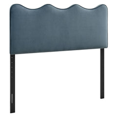 Athena Cadet Blue Stain-Resistant Performance Velvet King Size Headboard - Ornate Home