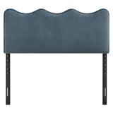 Athena Cadet Blue Stain-Resistant Performance Velvet King Size Headboard - Ornate Home