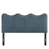 Athena Cadet Blue Stain-Resistant Performance Velvet King Size Headboard - Ornate Home