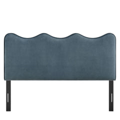 Athena Cadet Blue Stain-Resistant Performance Velvet King Size Headboard - Ornate Home