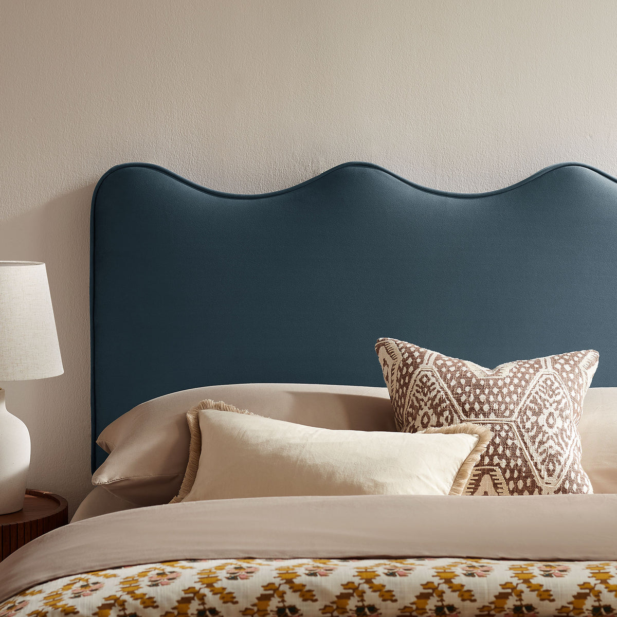 Athena Cadet Blue Stain-Resistant Performance Velvet King Size Headboard - Ornate Home