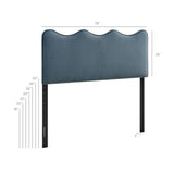 Athena Cadet Blue Stain-Resistant Performance Velvet King Size Headboard - Ornate Home