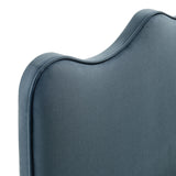Athena Cadet Blue Stain-Resistant Performance Velvet Queen Size Headboard - Ornate Home