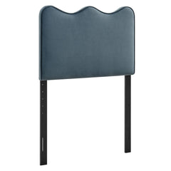 Athena Cadet Blue Stain-Resistant Performance Velvet Twin Size Headboard - Ornate Home