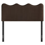 Athena Chocolate Brown Stain-Resistant Performance Velvet Full Size Headboard - Ornate Home