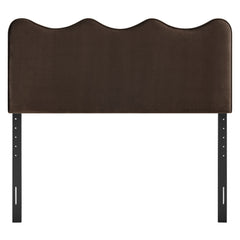 Athena Chocolate Brown Stain-Resistant Performance Velvet Full Size Headboard - Ornate Home
