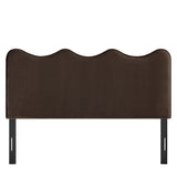 Athena Chocolate Brown Stain-Resistant Performance Velvet Full Size Headboard - Ornate Home