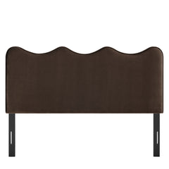 Athena Chocolate Brown Stain-Resistant Performance Velvet Full Size Headboard - Ornate Home