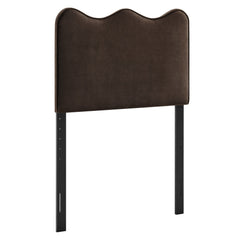 Athena Chocolate Brown Stain-Resistant Performance Velvet Twin Size Headboard - Ornate Home