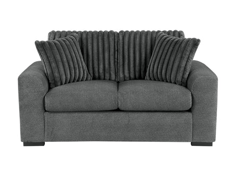 Athena Dark Gray Loveseat - Ornate Home