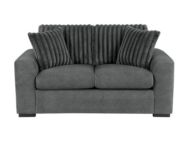 Athena Dark Gray Loveseat - Ornate Home