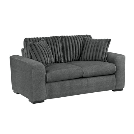 Athena Dark Gray Loveseat - Ornate Home