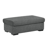 Athena Dark Gray Ottoman - Ornate Home