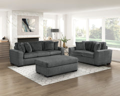 Athena Dark Gray Ottoman - Ornate Home