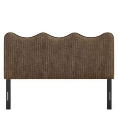 Athena Earth Stripe Striped Fabric Upholstered King Size Headboard - Ornate Home