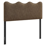 Athena Earth Stripe Striped Fabric Upholstered Queen Size Headboard - Ornate Home