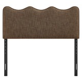 Athena Earth Stripe Striped Fabric Upholstered Queen Size Headboard - Ornate Home