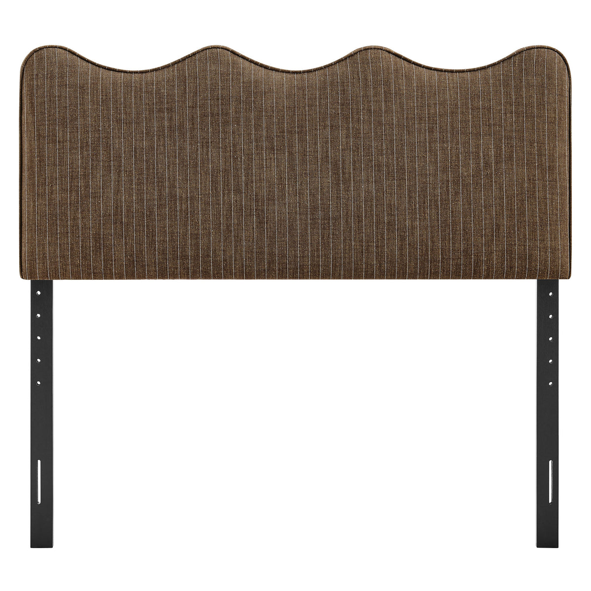 Athena Earth Stripe Striped Fabric Upholstered Queen Size Headboard - Ornate Home