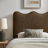 Athena Earth Stripe Striped Fabric Upholstered Twin Size Headboard - Ornate Home