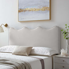 Athena Light Gray Performance Velvet Full/Queen Headboard - Ornate Home
