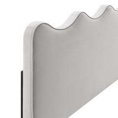 Athena Light Gray Performance Velvet Full/Queen Headboard - Ornate Home