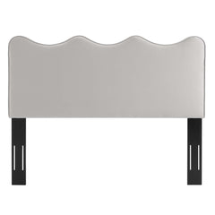 Athena Light Gray Performance Velvet Full/Queen Headboard - Ornate Home