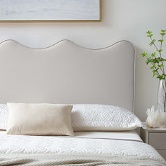 Athena Light Gray Performance Velvet Full/Queen Headboard - Ornate Home