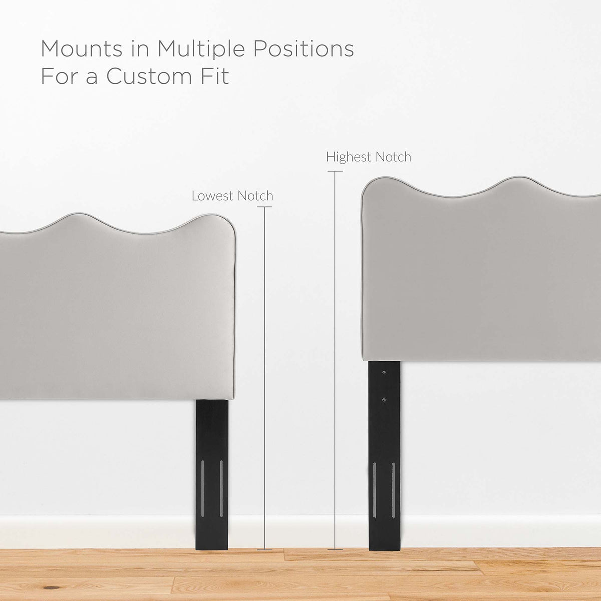 Athena Light Gray Performance Velvet King/California King Headboard - Ornate Home