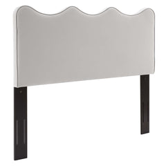 Athena Light Gray Performance Velvet Twin Headboard - Ornate Home