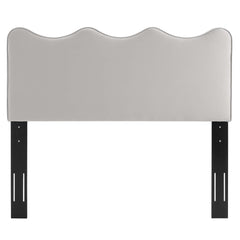 Athena Light Gray Performance Velvet Twin Headboard - Ornate Home