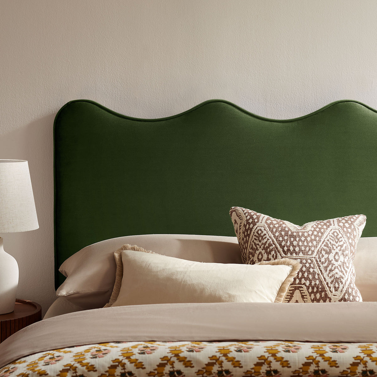 Athena Moss Green Stain-Resistant Performance Velvet King Size Headboard - Ornate Home