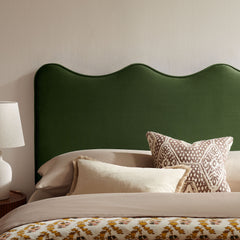 Athena Moss Green Stain-Resistant Performance Velvet King Size Headboard - Ornate Home