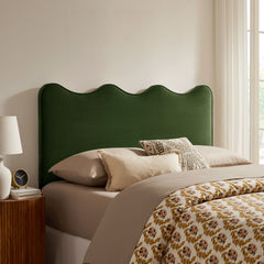 Athena Moss Green Stain-Resistant Performance Velvet Queen Size Headboard - Ornate Home