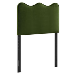 Athena Moss Green Stain-Resistant Performance Velvet Twin Size Headboard - Ornate Home