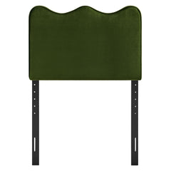 Athena Moss Green Stain-Resistant Performance Velvet Twin Size Headboard - Ornate Home