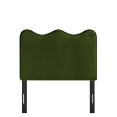Athena Moss Green Stain-Resistant Performance Velvet Twin Size Headboard - Ornate Home