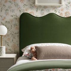 Athena Moss Green Stain-Resistant Performance Velvet Twin Size Headboard - Ornate Home