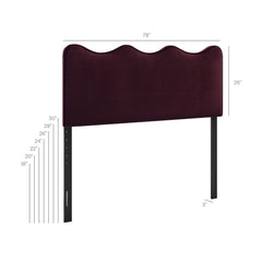 Athena Mulberry Stain-Resistant Performance Velvet King Size Headboard - Ornate Home
