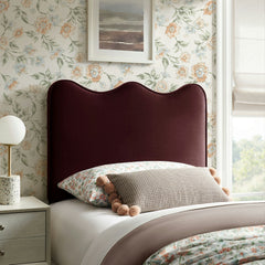 Athena Mulberry Stain-Resistant Performance Velvet Twin Size Headboard - Ornate Home